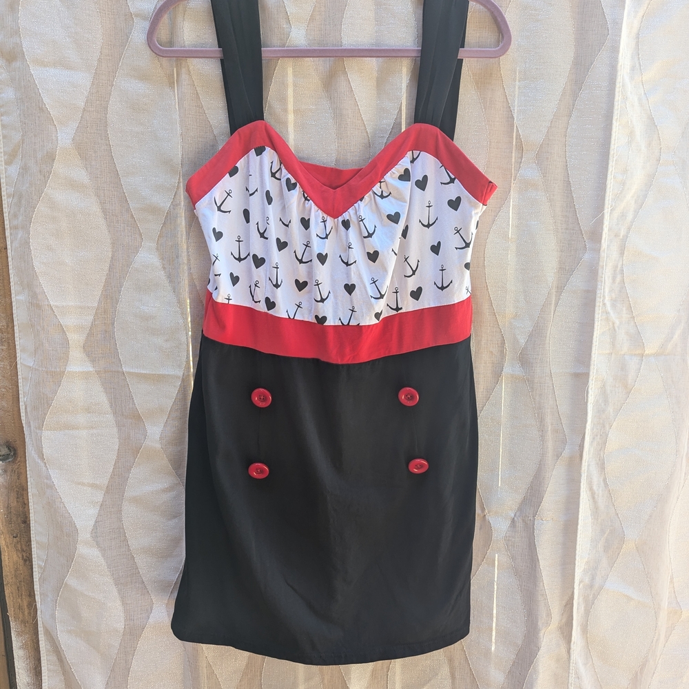 Sourpuss Black and Red Nautical Dress